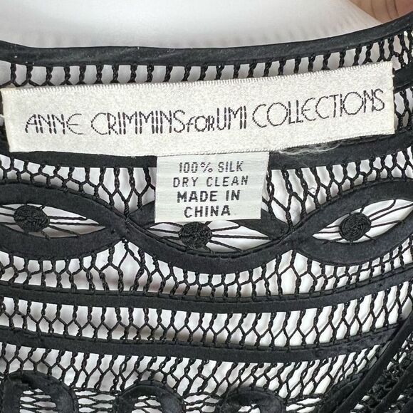Anne Crimmins for Umi Collections Sheer 100% Silk Lace Cardigan (No size .. meas - Picture 7 of 10